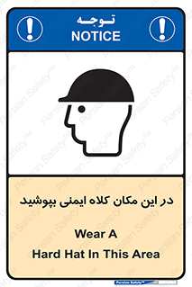 Safety sign: Wear A Hard Hat In This Area – design 10005