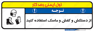 Safety sign: Use Gloves, Shoes And A Mask – design 10136