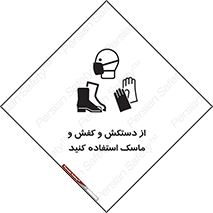 Safety sign: Use Gloves, Shoes And A Mask – design 10136