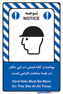Safety sign: Hard Hats Must Be Worn On This Site At All Times – design 10208