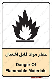 تابلوی ایمنی خطر مواد قابل اشتعال – طرح 10221