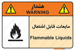 تابلوی ایمنی مایعات قابل اشتعال – طرح 10294