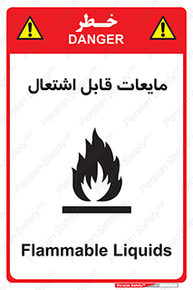 تابلوی ایمنی مایعات قابل اشتعال – طرح 10294