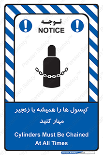 تابلوی ایمنی کپسول ها را همیشه با زنجیر مهار کنید – طرح 10304