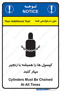 تابلوی ایمنی کپسول ها را همیشه با زنجیر مهار کنید – طرح 10304