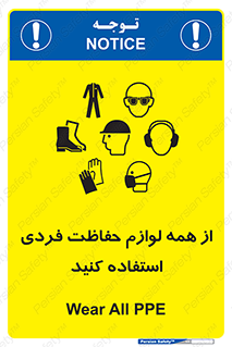 تابلوی ایمنی از همه لوازم حفاظت فردی استفاده کنید – طرح 10327