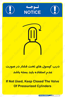 تابلوی ایمنی درب کپسول های تحت فشار در صورت عدم استفاده باید بسته باشد – طرح 10340