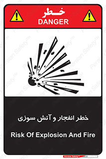 Safety sign: Risk Of Explosion And Fire – design 10350