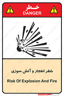 Safety sign: Risk Of Explosion And Fire – design 10350