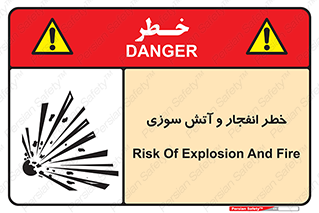 Safety sign: Risk Of Explosion And Fire – design 10350