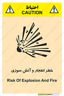 Safety sign: Risk Of Explosion And Fire – design 10350