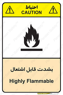تابلوی ایمنی بشدت قابل اشتعال – طرح 10358
