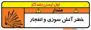 تابلوی ایمنی خطر آتش سوزی و انفجار – طرح 10386
