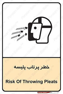 Safety sign: Risk Of Throwing Pleats – design 10403