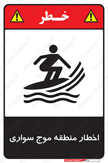 Safety sign: Warning Surfboarding Area – design 10545