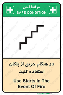 تابلوی ایمنی در هنگام حریق از پلکان استفاده کنید – طرح 10690