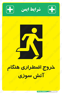 تابلوی ایمنی خروج اضطراری هنگام آتش سوزی – طرح 10691