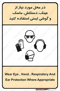 Eye , Hand , Respiratory , Ear , Protection , تجهیزات ایمنی , مکان , 