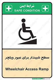 تابلوی ایمنی سطح شیبدار برای عبور ویلچر – طرح 10777