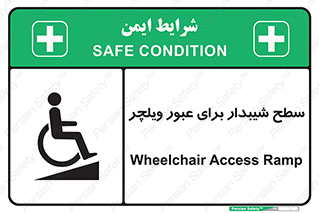 تابلوی ایمنی سطح شیبدار برای عبور ویلچر – طرح 10777