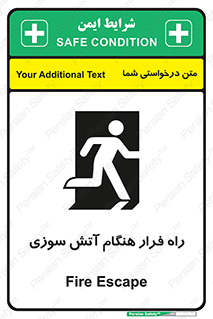 تابلوی ایمنی راه فرار هنگام آتش سوزی – طرح 10803