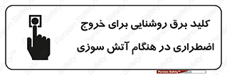 تابلوی ایمنی کلید برق روشنایی برای خروج اضطراری در هنگام آتش سوزی – طرح 10806