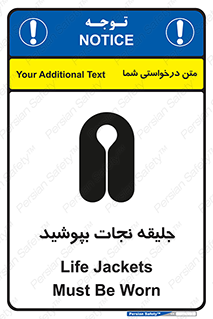 Safety sign: Life Jackets Must Be Worn – design 11088