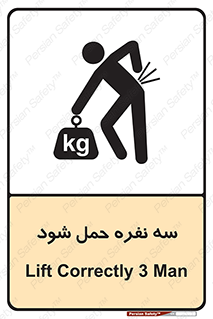 تابلوی ایمنی سه نفره حمل شود – طرح 11154