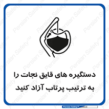 تابلوی ایمنی دستگیره های قایق نجات را به ترتیب پرتاب آزاد کنید – طرح 11314