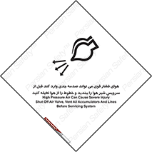 تابلوی ایمنی هوای فشار قوی می تواند صدمه جدی وارد کند قبل از سرویس شیر هوا را ببندید و خطوط را از هوا تخیله کنید – طرح 11384