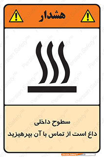 تابلوی ایمنی سطوح داخلی داغ است از تماس با آن بپرهیزید – طرح 11393