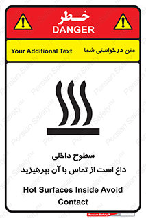 تابلوی ایمنی سطوح داخلی داغ است از تماس با آن بپرهیزید – طرح 11393