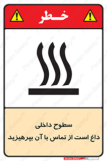 تابلوی ایمنی سطوح داخلی داغ است از تماس با آن بپرهیزید – طرح 11393