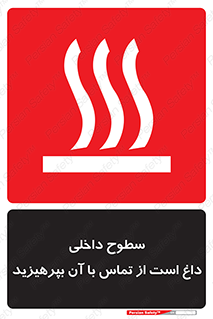 تابلوی ایمنی سطوح داخلی داغ است از تماس با آن بپرهیزید – طرح 11393