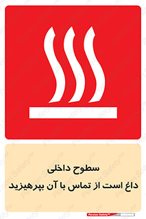 تابلوی ایمنی سطوح داخلی داغ است از تماس با آن بپرهیزید – طرح 11393