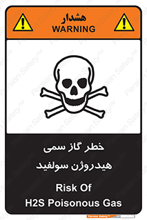 Safety sign: Risk Of H2S Poisonous Gas – design 11399