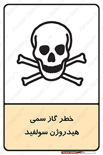 تابلوی ایمنی خطر گاز سمی هیدروژن سولفید – طرح 11399