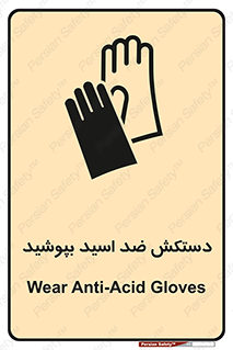 Safety sign: Wear Anti-Acid Gloves – design 11516