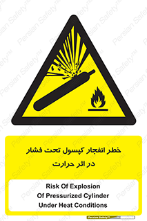Safety sign: Risk Of Explosion Of Pressurized Cylinder Under Heat Conditions – design 11786