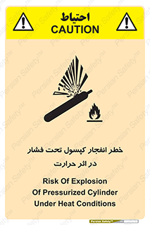 Safety sign: Risk Of Explosion Of Pressurized Cylinder Under Heat Conditions – design 11786