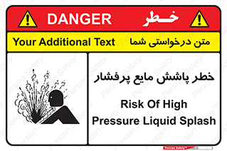 Safety sign: Risk Of High Pressure Liquid Splash – design 11807