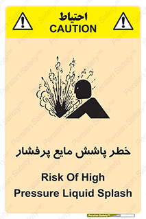 Safety sign: Risk Of High Pressure Liquid Splash – design 11807