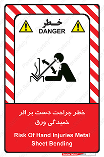 Safety sign: Risk Of Hand Injuries Metal Sheet Bending – design 11818