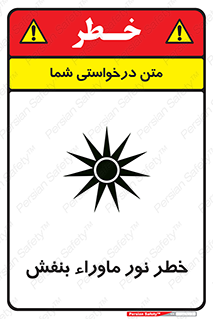 Safety sign: Risk Of Ultraviolet UV Radiation – design 11846
