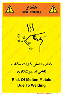 Safety sign: Risk Of Molten Metals Due To Welding – design 11862