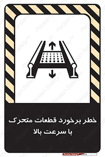 Safety sign: Risk Of Collision Moving Parts With High Speed – design 11873