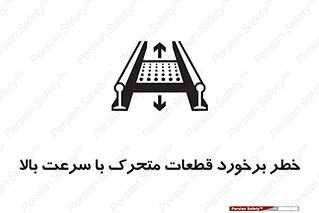 Safety sign: Risk Of Collision Moving Parts With High Speed – design 11873