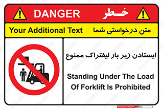 Safety sign: Standing Under The Load Of Forklift Is Prohibited – design 12244