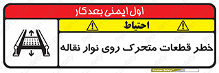 تابلوی ایمنی خطر قطعات متحرک روی نوار نقاله – طرح 12302