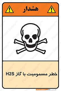تابلوی ایمنی خطر مسمومیت با گاز H2S – طرح 12304